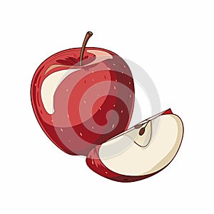 An red apple illustrator