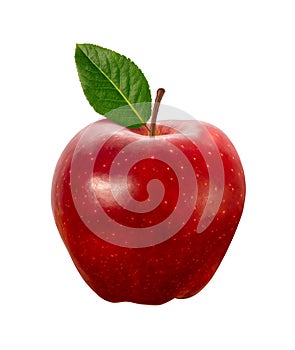 Roter Apfel isoliert auf weiß mit einem Beschneidungspfad.