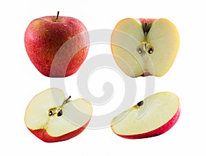 Red apple isolated on white. background. With clipping path