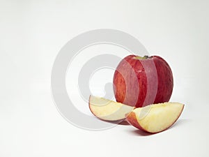 Red apple isolated on white background, close up apple, Ripe apple