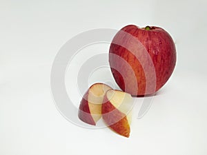 Red apple isolated on white background, close up apple, Ripe apple