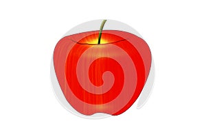 Red Apple without leaves Clipart