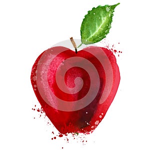 Red apple logo design template. food or fruit icon