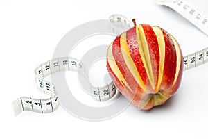 Red apple with meter
