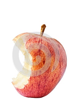 Red apple with missing bite