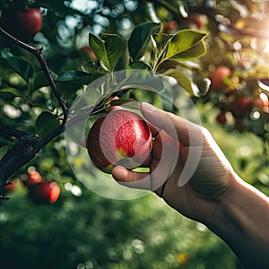 red apple picking