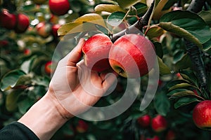 red apple picking