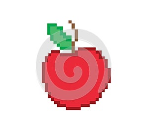 Red apple pixelated fruit graphic illustration