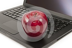Red Apple on a Laptop