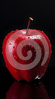 A red apple in pop art and minimalist style