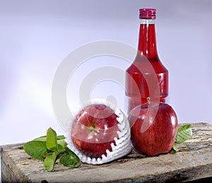 Red apple and red syrup