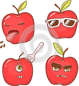 Red apple's face