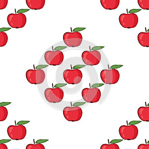 Red apple seamless pattern vector