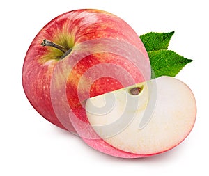 Red apple set isolated on a white background