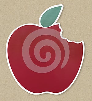 Red apple sign for dieting and healthy