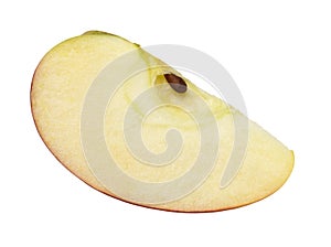 Fresh red apple slices isolated on white background, With clipping path.