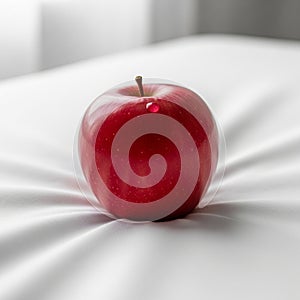 Has a small drop of water on its surface highlighting its fresh