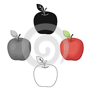 Red Apple. Snack at school. Lunch at the break.School And Education single icon in cartoon,black style vector symbol