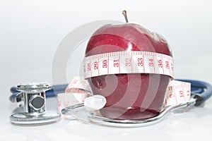 Red apple and stethoscope