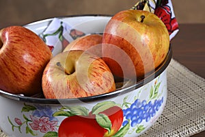 red apple tasty natural fruit vegan healthy food