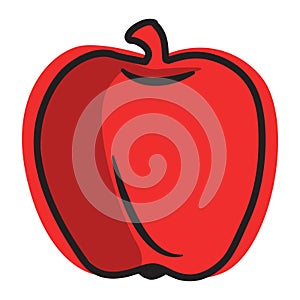 Red apple; vector illustration.