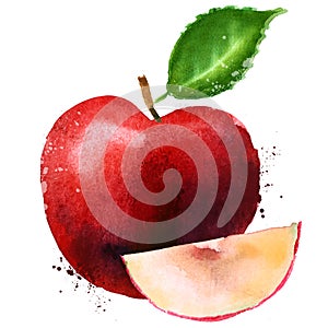 Red Apple vector logo design template. fruit or