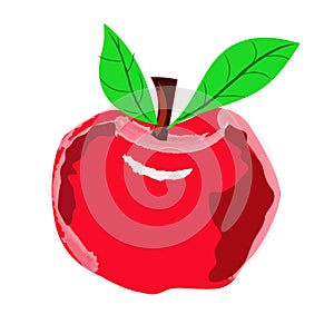 Red apple on a white background