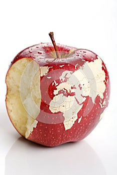 World Map on an Apple
