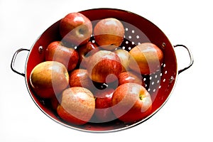Red apples in colander
