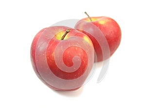 Red apples isolated on a white background.