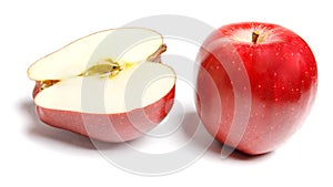 Red apples isolated on white background. Ripe fresh apples Clipping Path