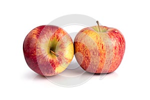 Red apples on white background