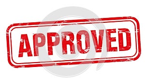Red approved stamp isolated on white background