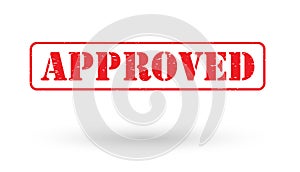 Red approved stamp logo