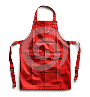 Red apron isolated photo
