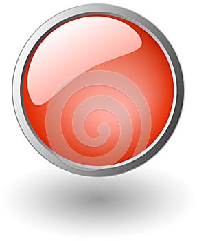 Red aqua, glossy button