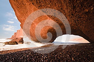 Red arch beach Legzira, Souss-Massa Draa, Morocco