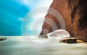 Red arches of Legzira beach, Morocco