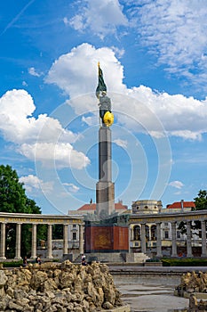 Red Army Memorial Hochstrahlbrunnen in Vienna Wien, Austria.