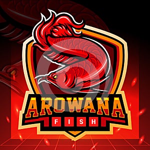 Red Arowana mascot. esport logo design