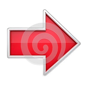 Red Arrow Button: Shiny 3D Right Navigation Icon
