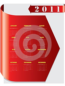 Red arrow calendar for 2011