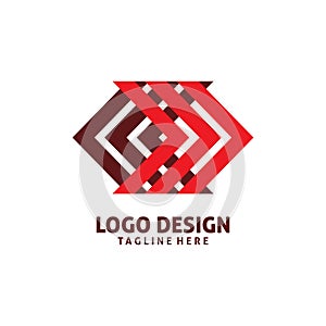 Red arrow color line logo design