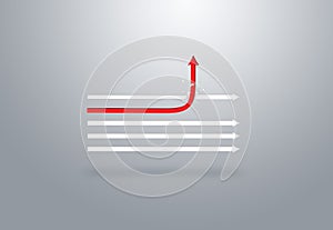 Red arrow in different directions