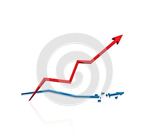 Red arrow in different directions