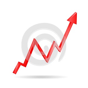 Red arrow graph directed upwards