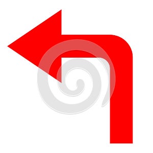Icon red arrow direction on a white background