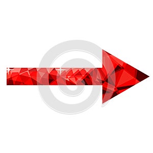 Red arrow icon on a white background. flat style. arrow icon for your website design, logo, app, ui. the arrow points to