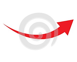 Red arrow icon on white background. flat style. arrow icon for your web site design, logo, app, UI. arrow indicated the direction