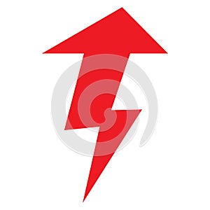 Red arrow lightning logo design